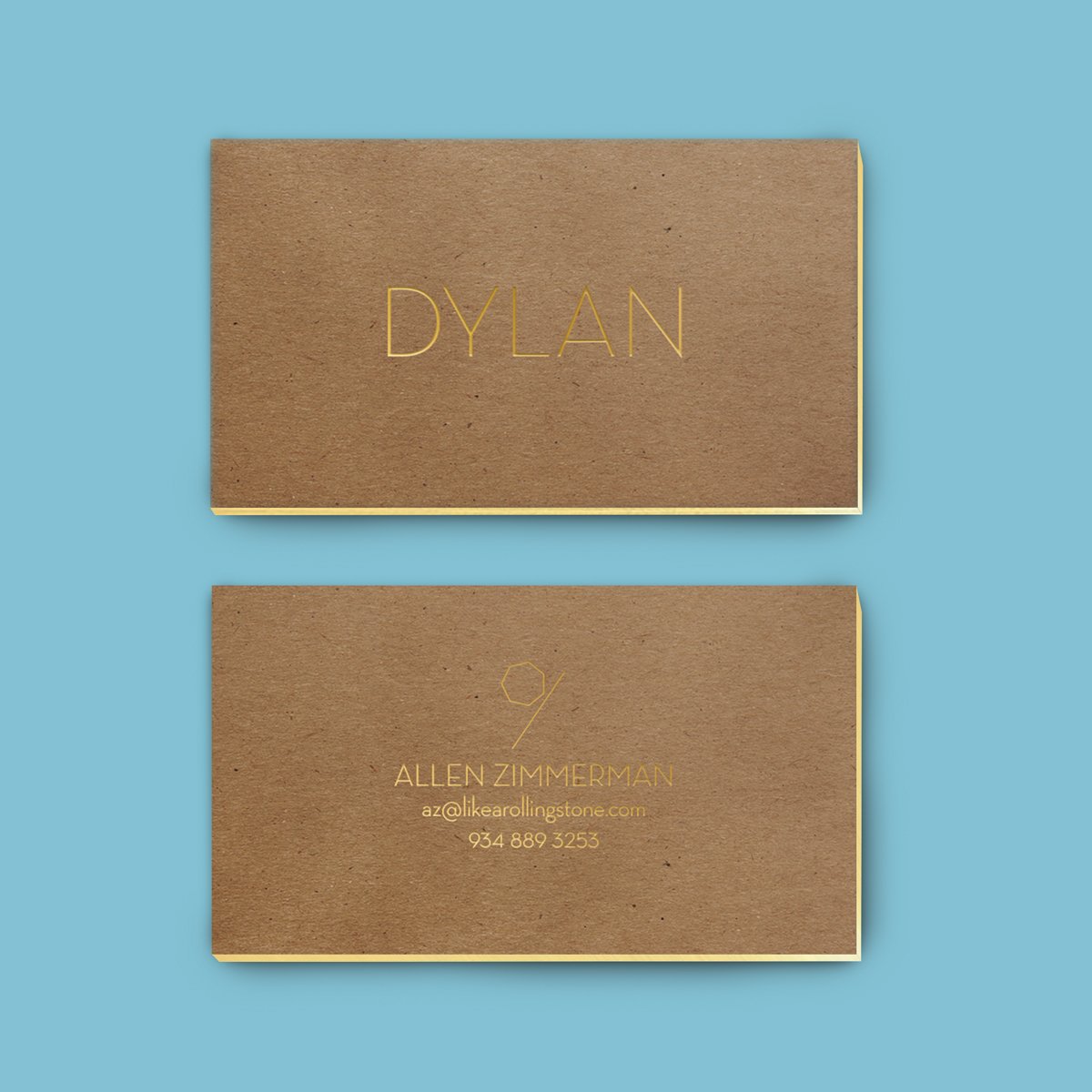 Carte kraft avec dorure  Carte de visite Dylan - Sensoprint
